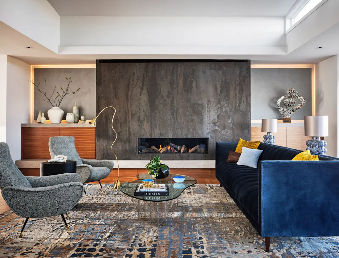 Fireplace cladding by Dekton, Radium colour. Interior cladding by Dekton, Keon colour. © R. Brad Knipstein Image 43 of 2 1.jpg?auto=format%2Ccompress&fit=crop&ixlib=php 3.3 in Achieve a Grandmillennial style in your living room - Cosentino