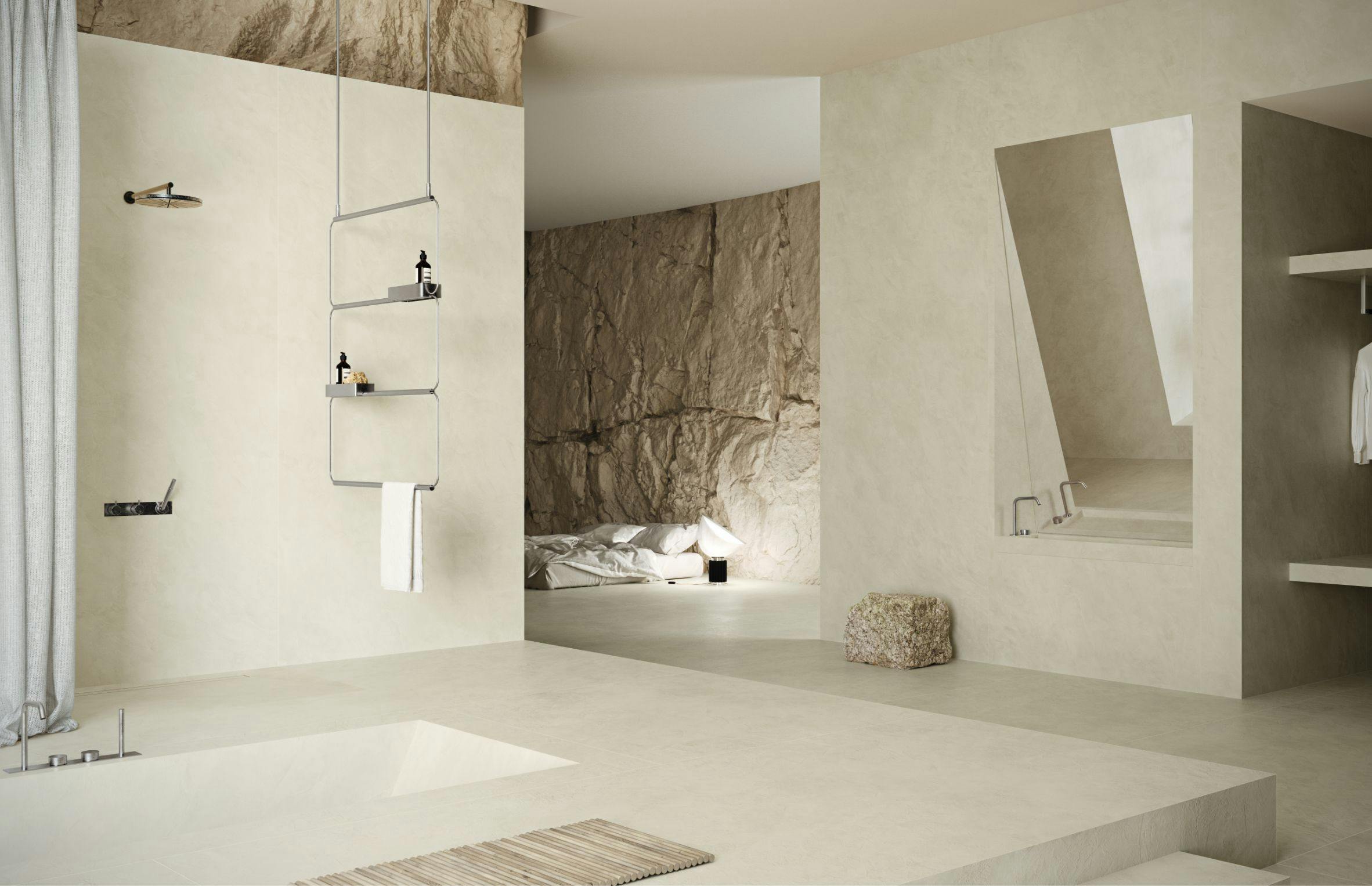 Image 32 of MUT THE RESILIENT HOUSE IMAGEN GENERAL.jpg?auto=format%2Ccompress&ixlib=php 3.3 in The Resilient House: the bathroom by MUT Design that evokes Roman baths and nods to stone quarries - Cosentino