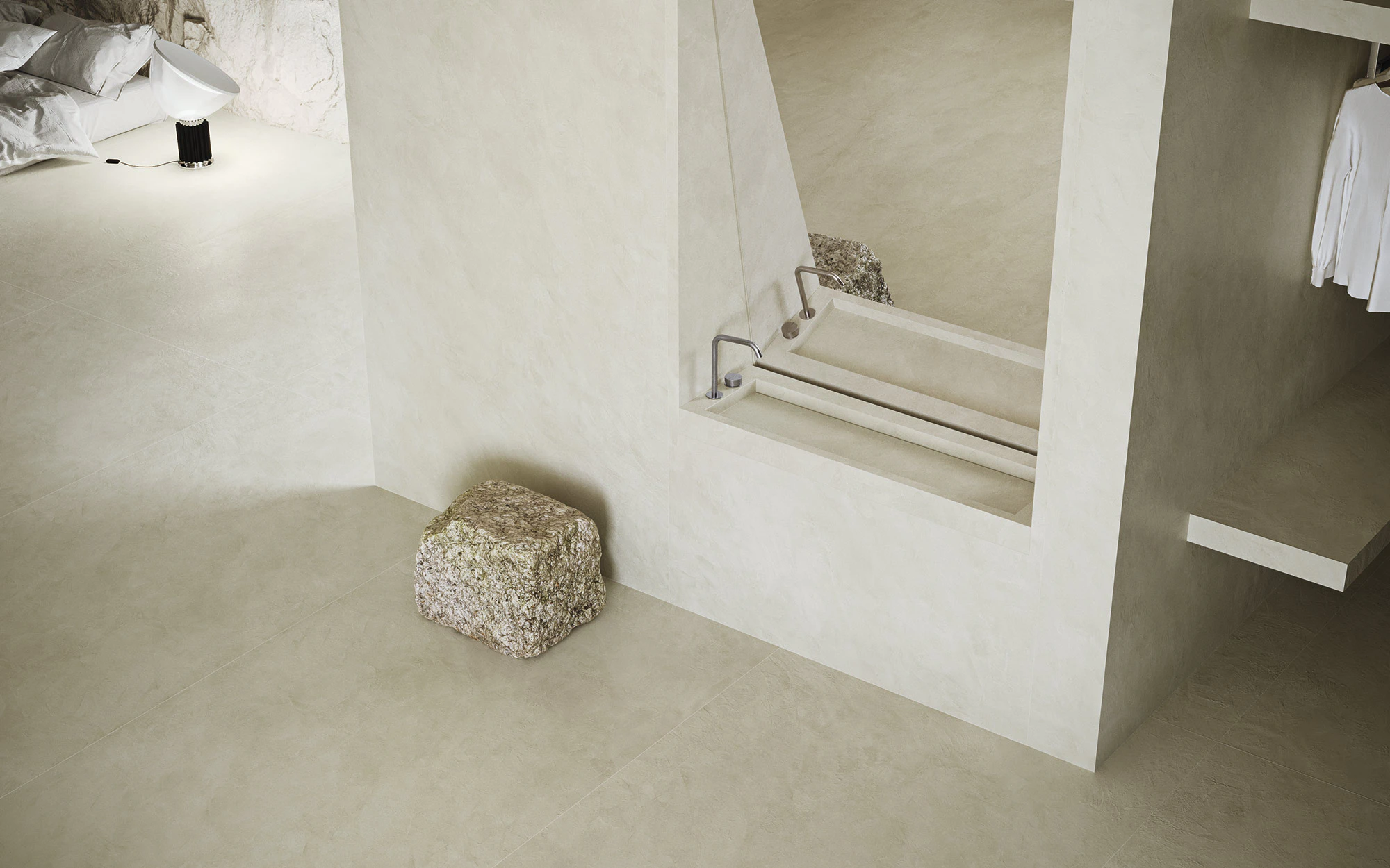 Picture of The Resilient House: the bathroom by MUT Design that evokes Roman baths ...