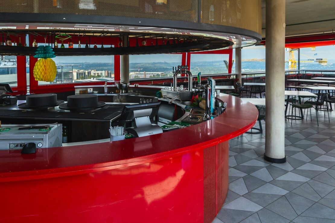 A bold rooftop bar in the heart of Rosebank enhanced by Dekton surfaces