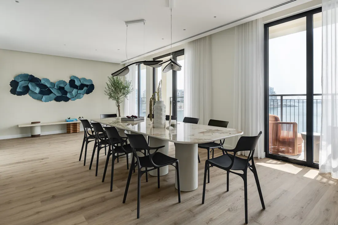Illustration of Floating Minimalist Penthouse Apartment Decor